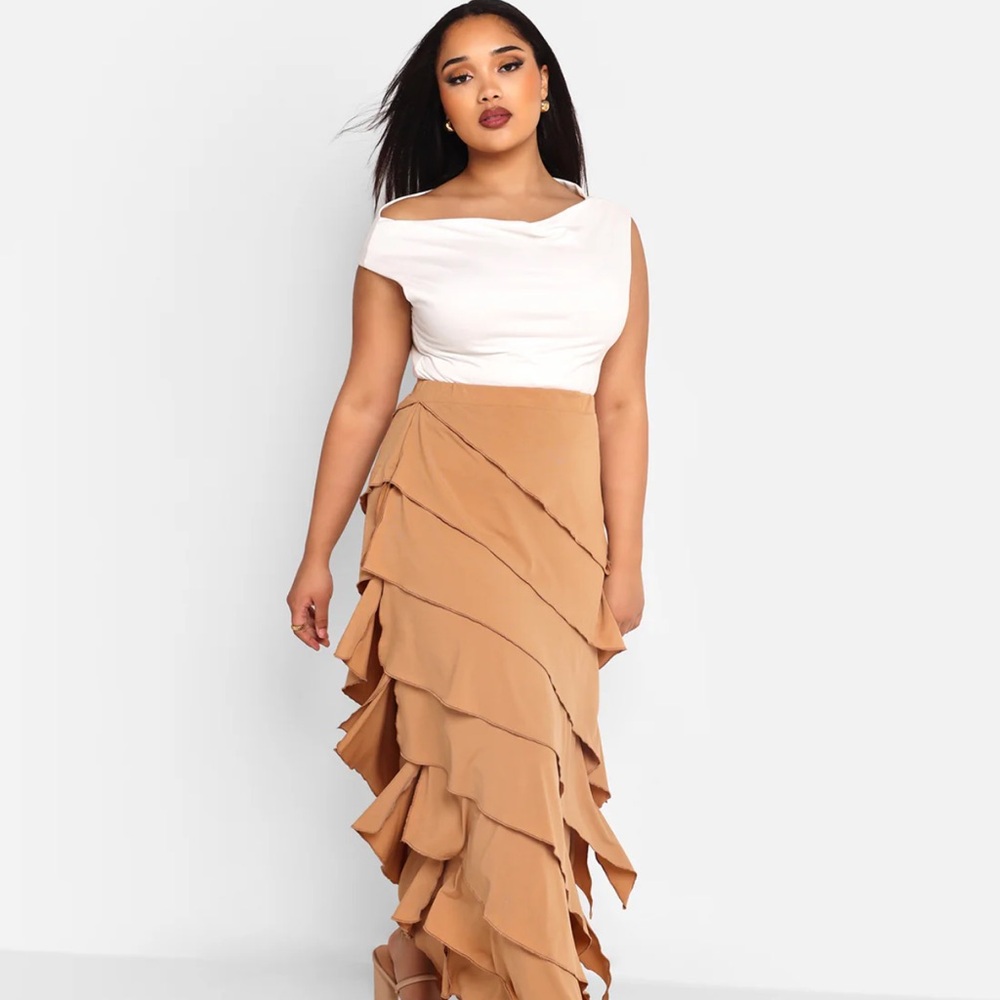 Rebdolls Tan Layered Maxi Skirt - Picture 3 of 3
